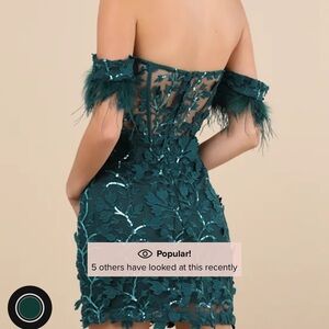 Lulu's Teal Backless Lace Dress